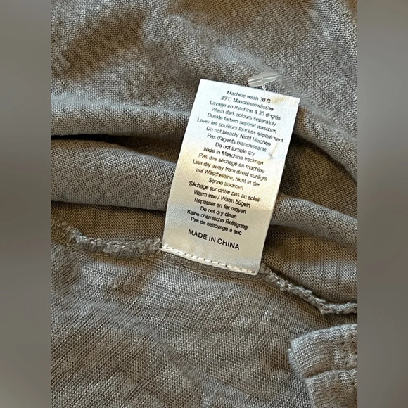 Poetry Shirt Womens natural 100% Linen Tee T Shirt Top Casual 10 M - Picture 2 of 6